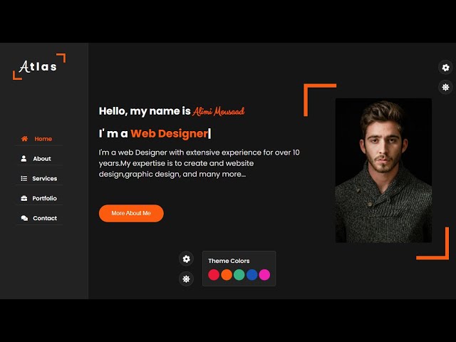 Complete Responsive Personal Portfolio Website Design using HTML CSS and JavaScript