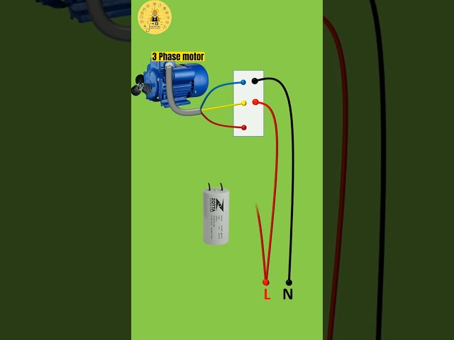 How to run 3 phase motor on single phase using capasitor #electrician #electrical