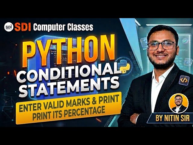 21. Enter Valid Marks & Print Its Percentage || Python Conditional Program #nitin_sir #sdi