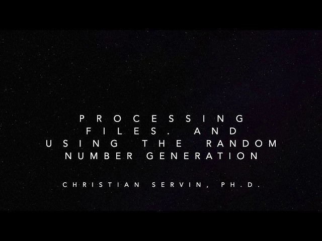 CS1 110: Process Files and Random number generation in java