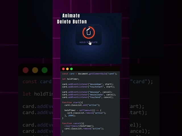 with JavaScript !   Animate Delete button❤️ #coding #webdesign