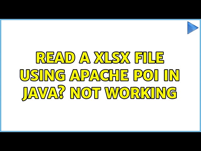 Read a xlsx file using apache poi in java? not working