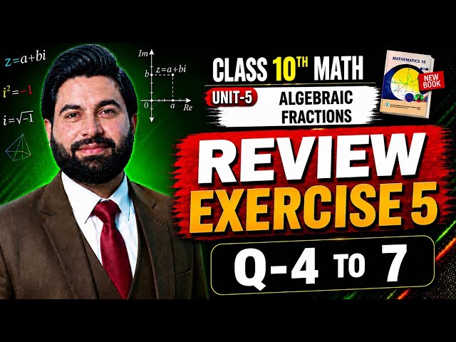 Class 10th Math New Book Ch 5 Review Exercise 5 Question 4,5,6,7- 10th Class Maths Review Exercise 5