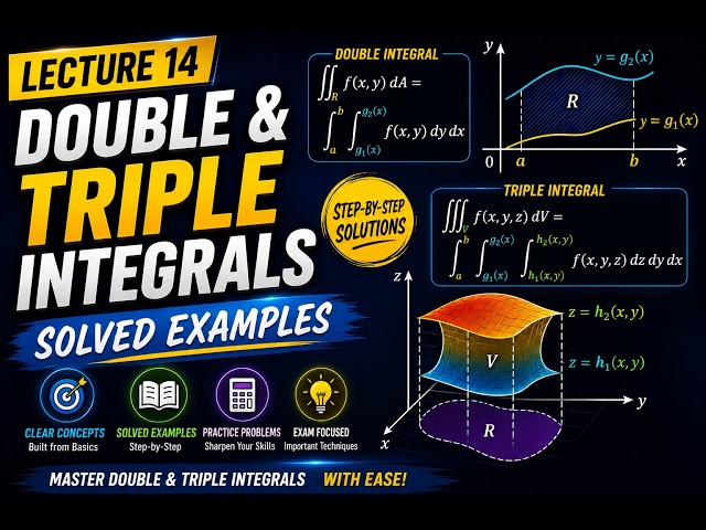 Lecture 14: Double & Triple Integrals – Solved Examples