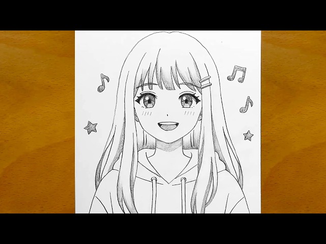 How to Draw a Cute Anime Girl Step by Step | Pencil Sketch