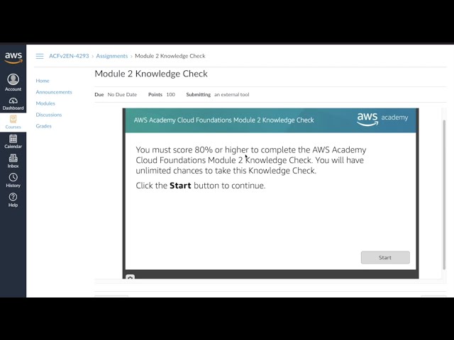 AWS Academy Cloud Foundation .Module 2 Knowledge Check.