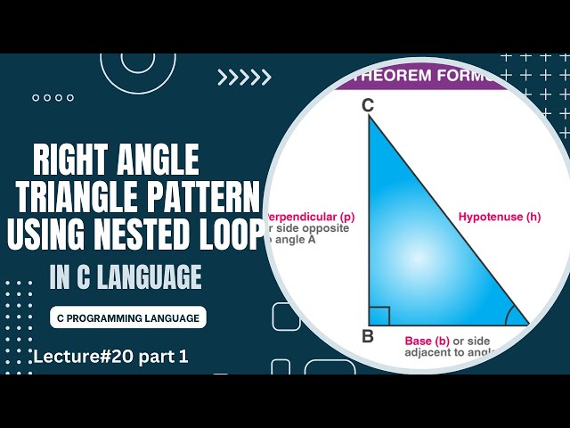 Right Angle Triangle Pattern Using Nested Loop in C Programming | Lecture 20 part 1