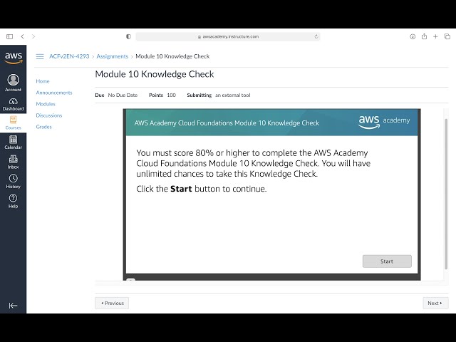 AWS Academy Cloud Foundation . Module 10 Knowledge Check