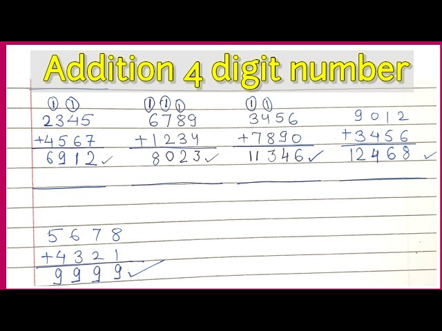 4-digit addition worksheet #trending #education #maths #addition #worksheet #3digit #youtube