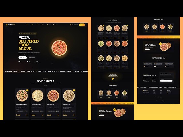Build a Modern Responsive Pizza Website with HTML CSS And JavaScript