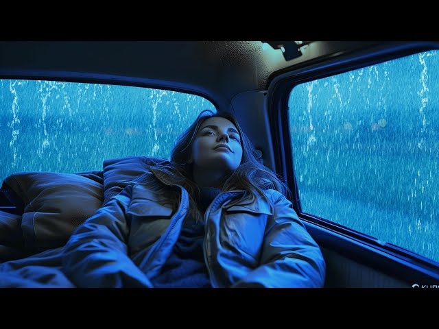 Rainy Night in a Cozy Car ⛈️ Soothing Thunderstorm Sounds for Deep Sleep & Relaxation