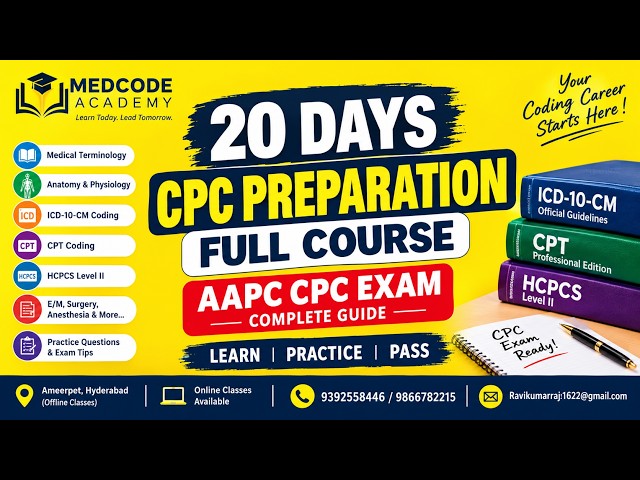 20 Days Medical Coding CPC Preparation Full Course | AAPC CPC Exam Preparation | Complete Guide