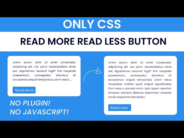 Read More Read Less Button With Only CSS