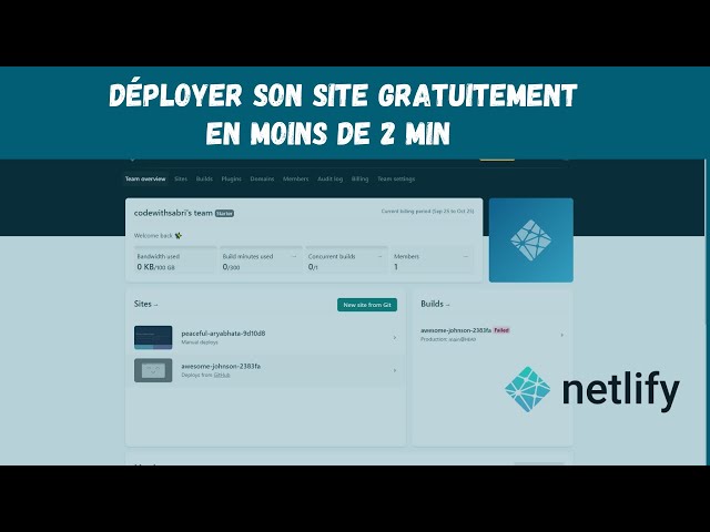 Déployer son site en moins de 2 minutes sur Netlify !
