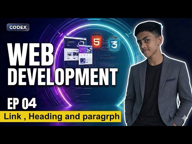Learn HTML Headings, Paragraphs & Links in One Video | Build a Bookmark Website | EP 04