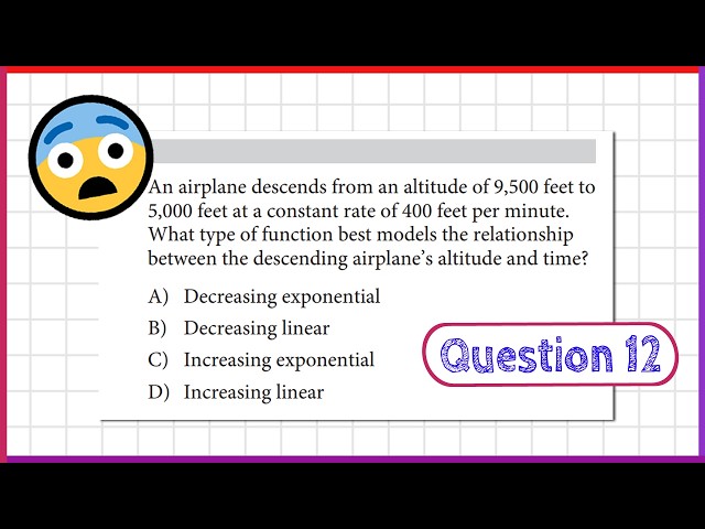 Exponential or Linear Function?  (SAT Test 10, MATH Module 1, Question 12)