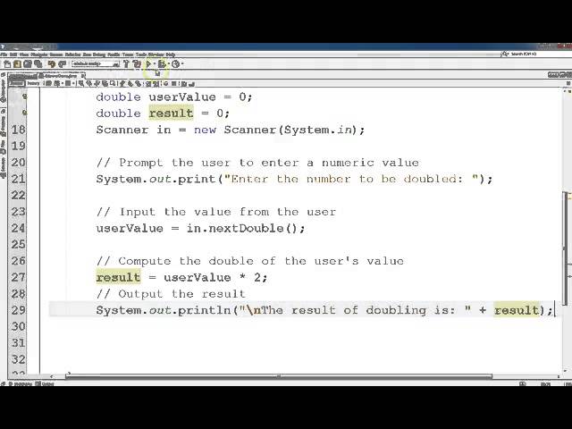 Using Scanner to Input Numbers