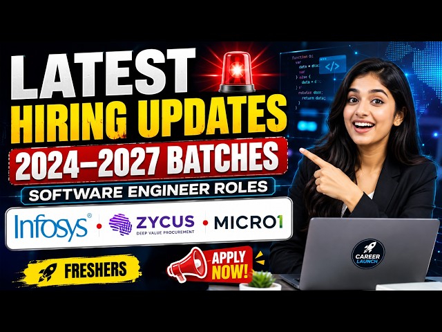 LATEST Hiring Updates 🚨 Infosys, Zycus & micro1 | Software Engineer Jobs | 2024–2027 Batches