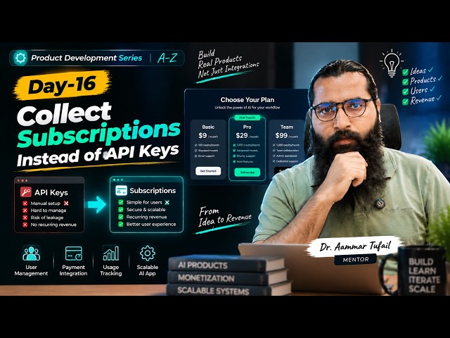 Day-16: Collect Subscriptions Instead of API Keys 💳 | Product Development