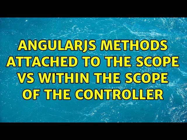 AngularJS Methods attached to the scope vs within the scope of the controller