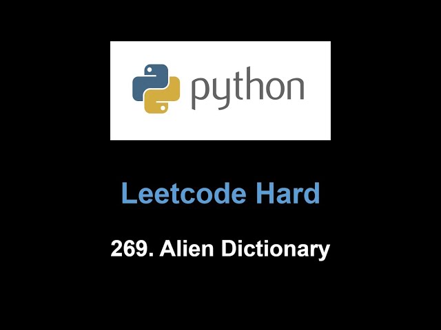 Leetcode 269. Alien Dictionary (topological sort)