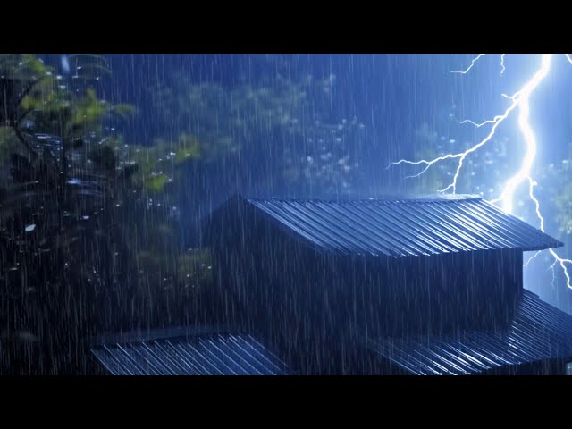 Deep Sleep with Relaxing Rain Sounds on Tin Roof, Thunder & Heavy Rain