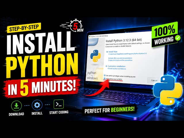 How to Install Python on Windows 11 in 5 Minutes 🚀 | Beginner Tutorial 2026 #python