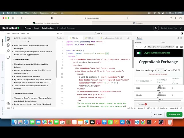 HackerRank React JS Coding Problem – Full Solution