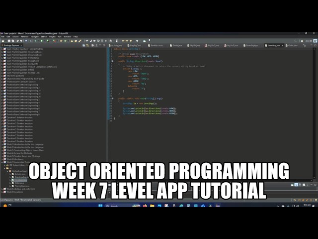 Object oriented programming week 7 Level App tutorial