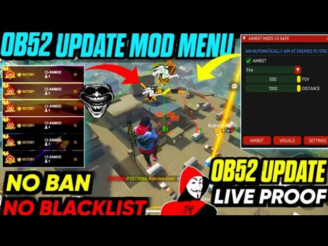 Free Fire Panel Antiban || Free Fire Mod Menu 100% Safe 💀 Free Fire Injector Safe || #freefire #ob52