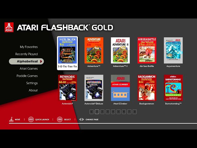 Menu Screen in Atari Flashback 12 Gold #retrogaming #atari #atariflashback #atgames #menuscreen