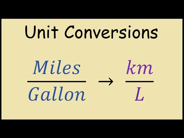 Miles/Gallon to km/L (Unit Conversions)