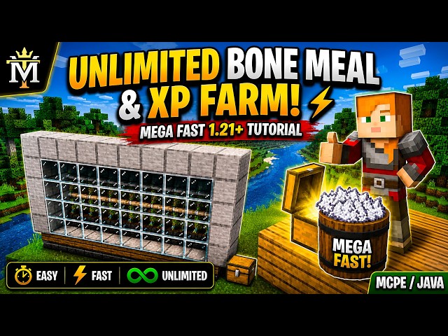 ULTIMATE Automatic Bone Meal Farm 1.21+ Tutorial! (MCPE / Bedrock / Java) |MTGAMER 14