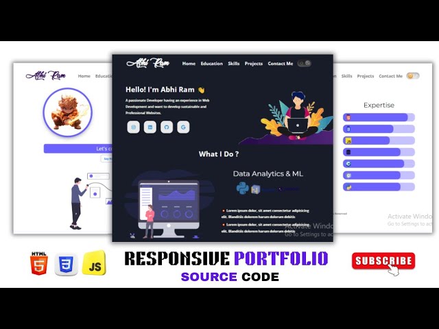 How to Create a Modern Responsive Portfolio Website Using html css Js Beginners to Advanced