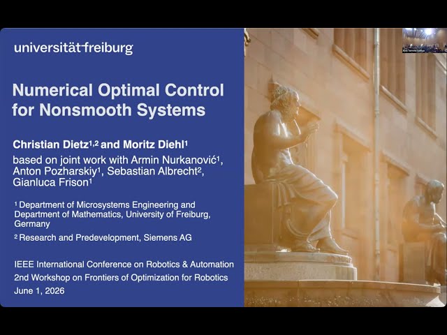 Moritz Diehl: Numerical Optimal Control for Nonsmooth Systems