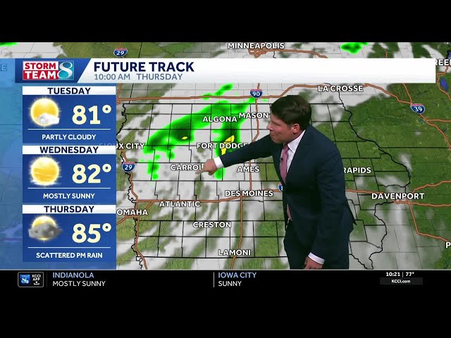 Iowa weather: Humidity drops for the next couple of days with rain and storms returning late Thur...