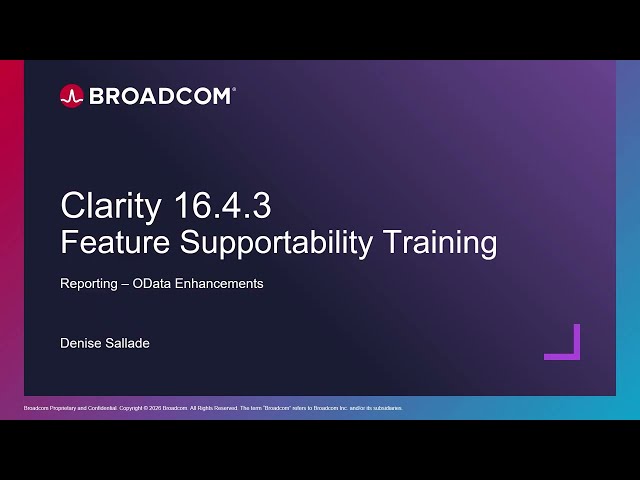 Clarity 16.4.3 - OData Enhancements