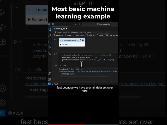 S1 EP1 T1   Most basic machine learning example