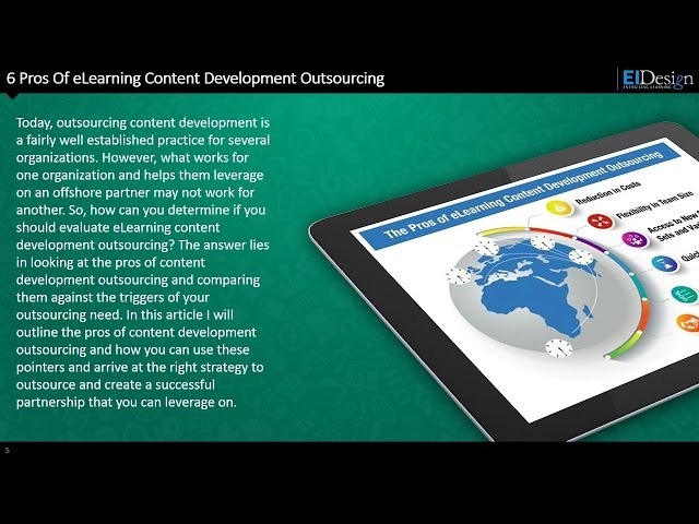 6 Pros Of eLearning Content Development Outsourcing