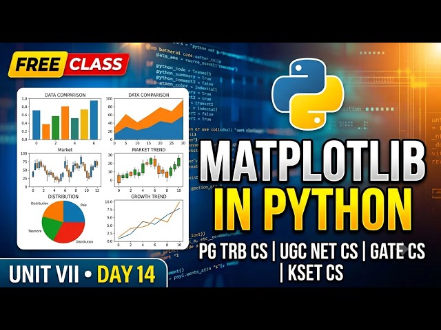 Matplotlib FULL Tutorial in Python 🔥 | PG TRB CS Unit VII | Day 14 Free Class