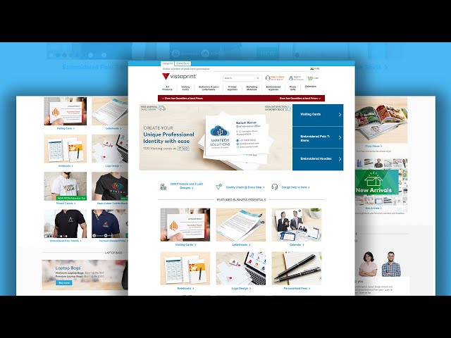Vistaprint Clone UI Design Using HTML CSS & JavaScript Only | How to create Full Website