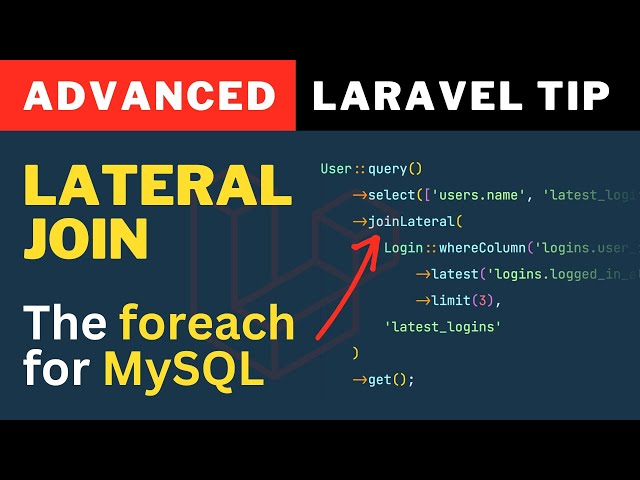 Laravel Advanced - Lateral Join Implementation In Laravel