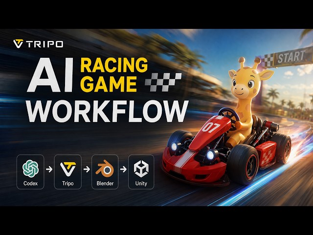 How to Make a Racing Game with a fully AI Workflow | Tripo AI + Codex + Blender + Unity