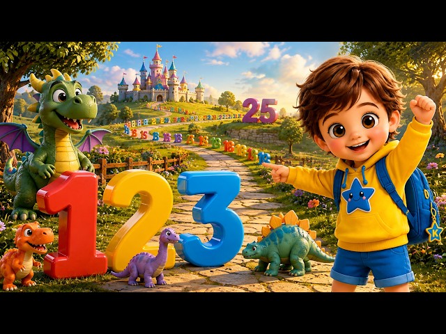 Learn Numbers 1 to 25 for Kids | Numbers Adventure with Kiku | Counting 1-25 in English