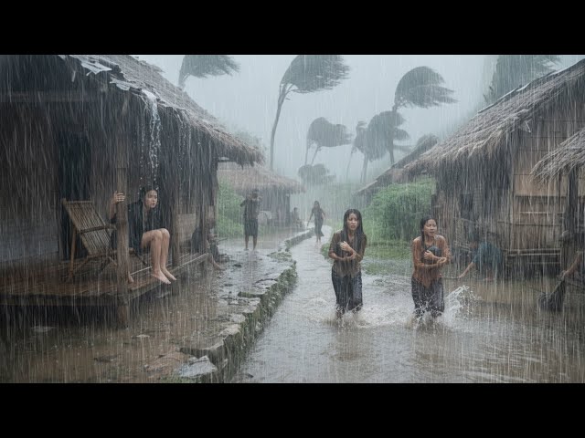 TERRIFYINGLY BEAUTIFUL RAINSTORM 🌧️ Heavy Thunder & Rain in Indonesia ⚡| Walking in the Rain
