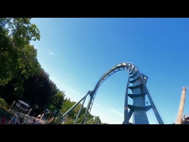 Baron 1898 Front Row POV - B&M Dive Coaster Located At Efteling Theme Park in the Netherlands