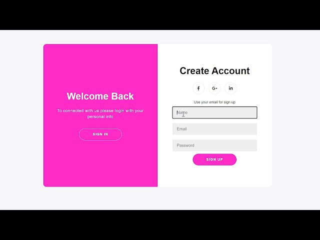 how to create sign up and sign in HTML CSS JavaScript