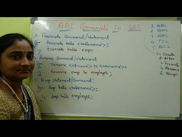 SQL||DDL Commands in SQL||DDL Statements or Commands of SQL in Telugu||Telugu Scit Tutorial