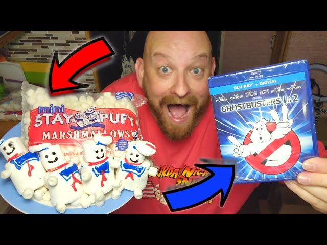 GHOSTBUSTERS with MINI STAY PUFT MARSHMALLOW MEN !! SATURDAY NIGHT SNACK AND A MOVIE