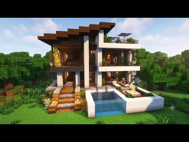 How to Build a LUXURY MODERN HOUSE in Minecraft! (Easy Tutorial)